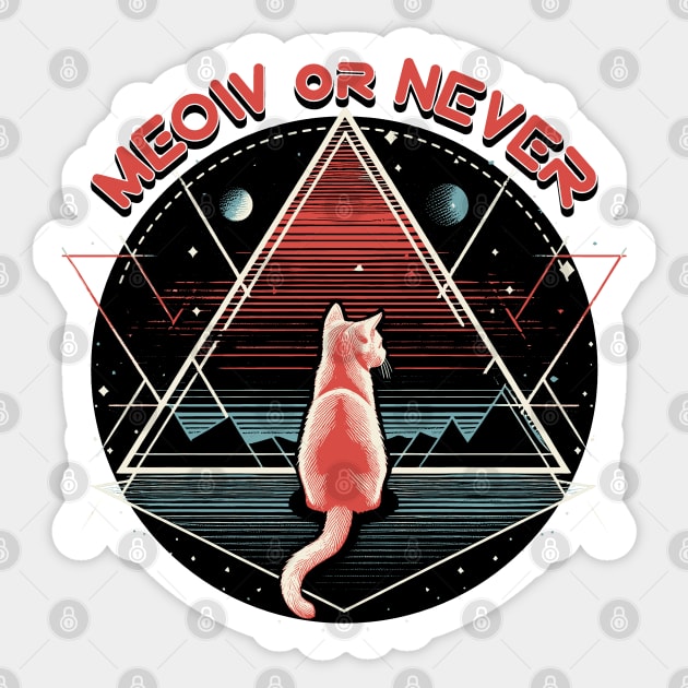 Meow or Never Sticker by coxemy